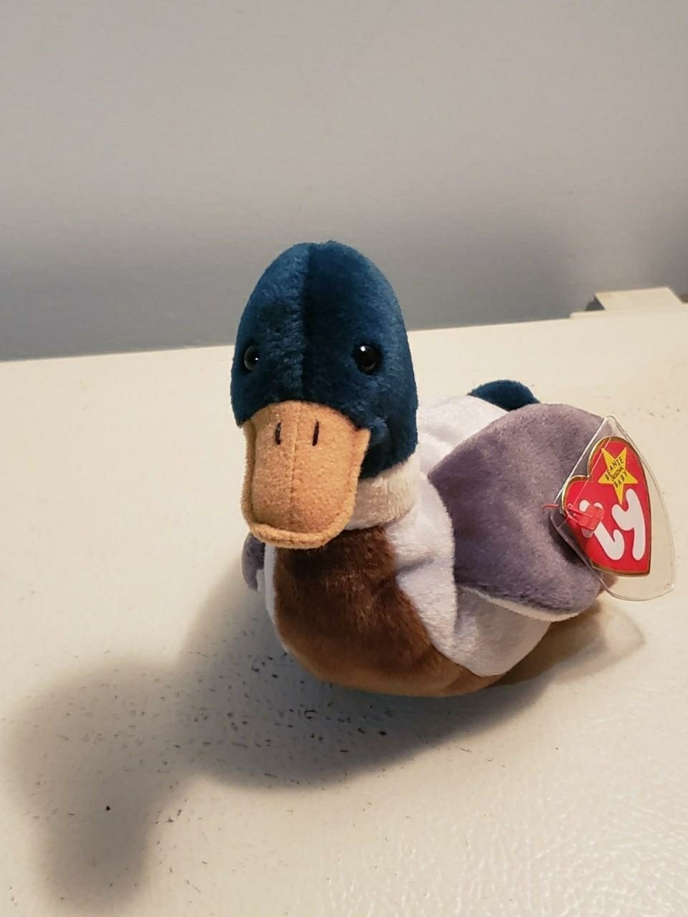 Ty Plush Mallard Duck in Blue, Brown & Purple